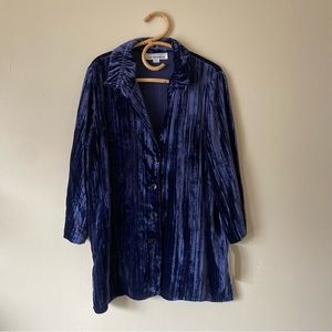 NWT Caroline Rose Velour Blue Blazer